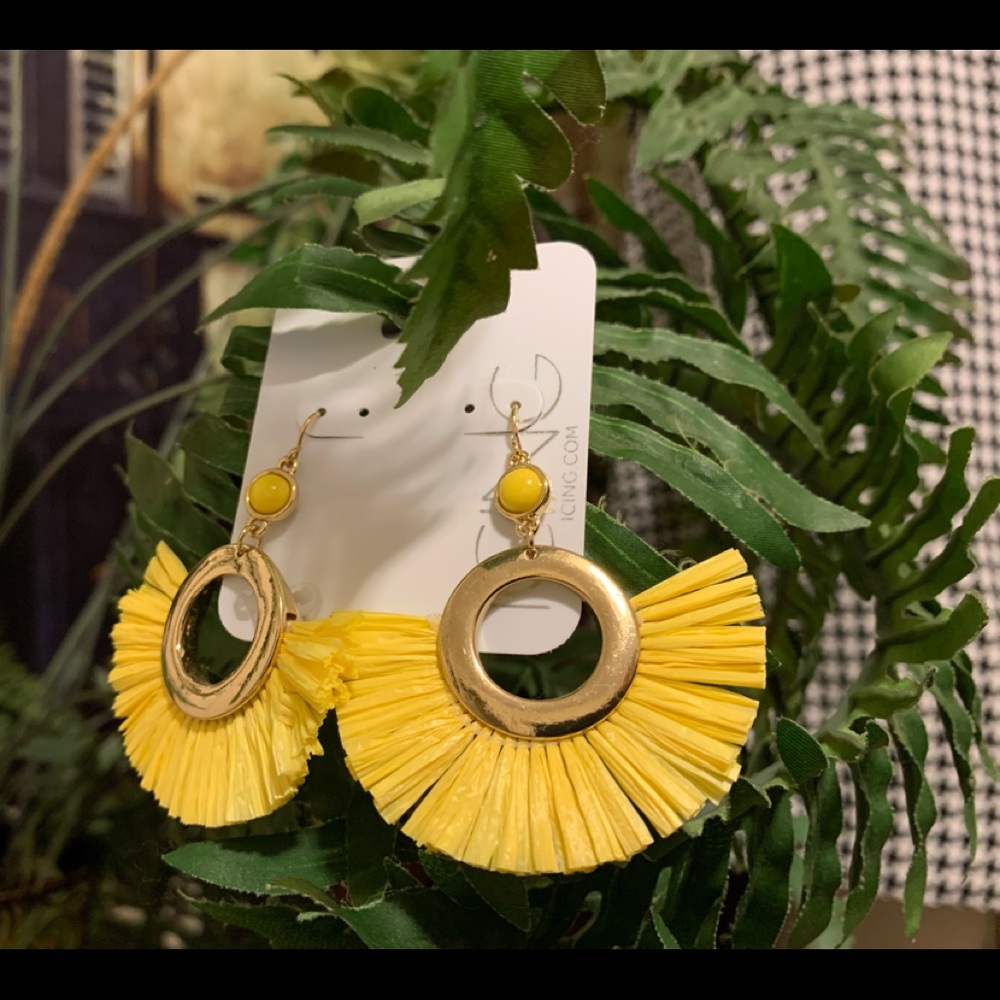 Give your look some color with beautiful yellow and gold hoop earrings